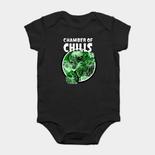 Chamber of Chills Horror Scary Comic Book Halloween Pop Culture Design Baby Bodysuit